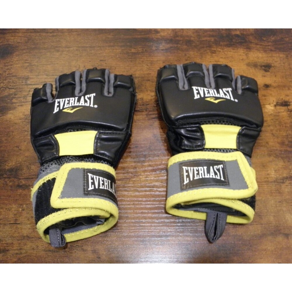 Everlast MMA Martial Arts Gloves Adult Small Black Yellow